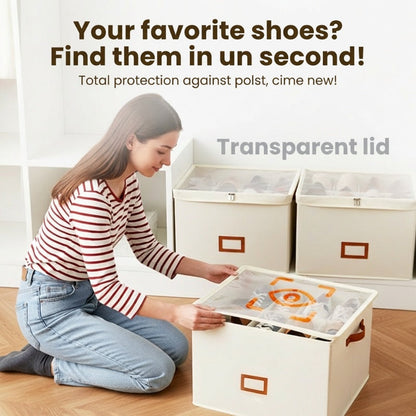 👟 Transparent, Foldable PVC Shoe Box, Waterproof Shoe Organiser For The Office