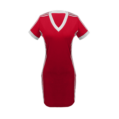 💥Women's Sporty V-Neck Bodycon Mini Dress
