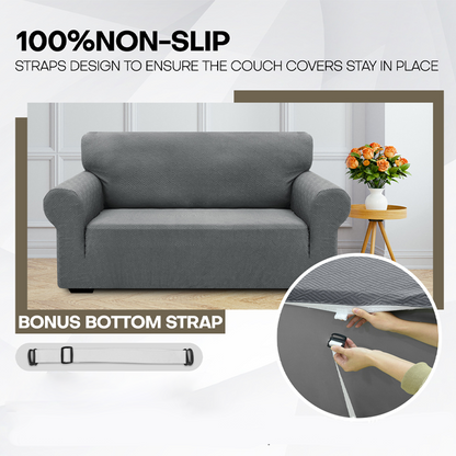 🔥Jacquard Sofa Cover with High Elasticity and Anti-slip Straps