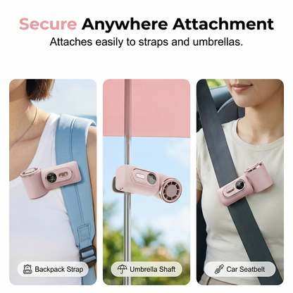 Portable Clip-On Fan with LED Display