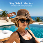 Straw Hat with Retro Bow – Foldable & Breathable for Summer