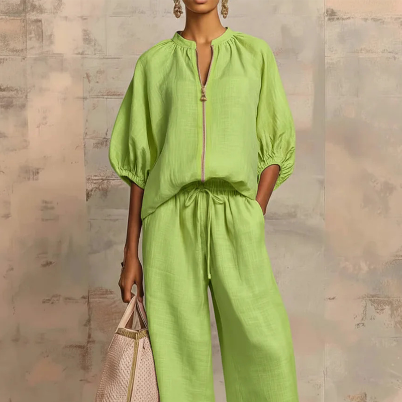 🔥Women's Solid Color 2-Piece Casual Tracksuit Set