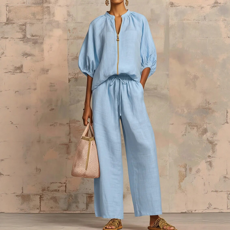 🔥Women's Solid Color 2-Piece Casual Tracksuit Set