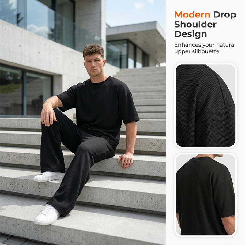 👔Men's T-Shirt & Wide-Leg Pants 2-Piece Set