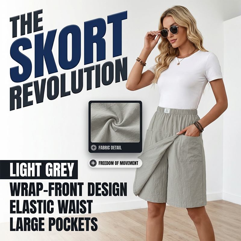 💃Women's Casual Elastic Waist Wrap Skort