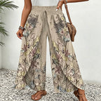 🌷Summer Cool Dea🎉Women's Printed Wide-Leg Drawstring Trousers