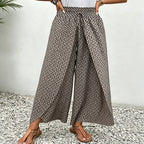 🌷Summer Cool Dea🎉Women's Printed Wide-Leg Drawstring Trousers