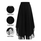 Women's Asymmetrical Chiffon Wide-Leg Pants