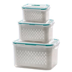 🥗 🧊 2 in 1 Draining Fresh-Keep Food Container – Airtight & Microwave Safe – Fridge Essential 🔒