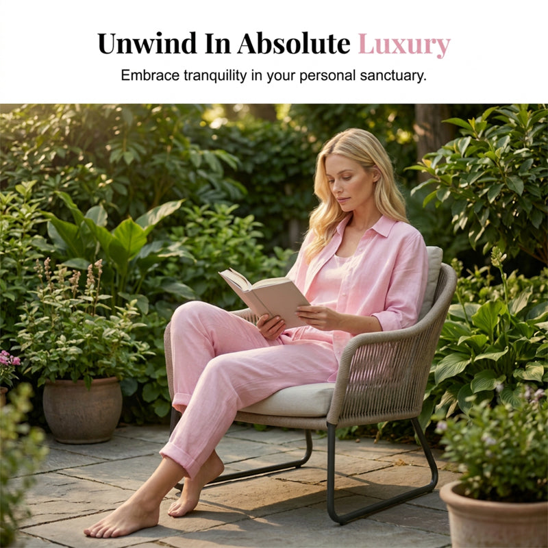 Women's Cotton Linen Long Sleeve Blouse and Pants Set