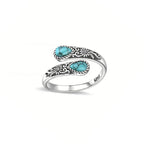 Vintage Adjustable Open Ring with Teardrop Glowing Zircon💧💍