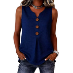 Women's V-Neck Sleeveless Cotton Linen Vest
