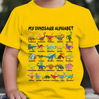 🦖👕Kids Dinosaur Alphabet Graphic T-Shirt