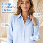 ✨🛍️Fresh Drop - Relaxed Fit Plaid Button-Up – Modern Collared Style for Casual Outings & Coffee Runs