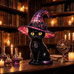 💥 Gothic Halloween Witch and Cat Table Lamp
