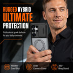 2-in-1 Shockproof Phone Case with Hidden Card Holder