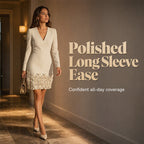 Women's Elegant V-Neck Long Sleeve Dress