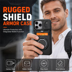 📱 Rugged Phone Case with Card Holder – Camera Slider & Kickstand