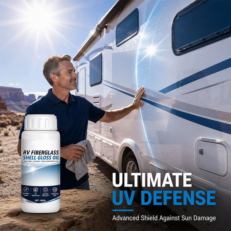 🚐 RV Fiberglass Gloss Oil Shine Restorer – UV‑Protective, Easy‑Apply, Long‑Lasting ✨