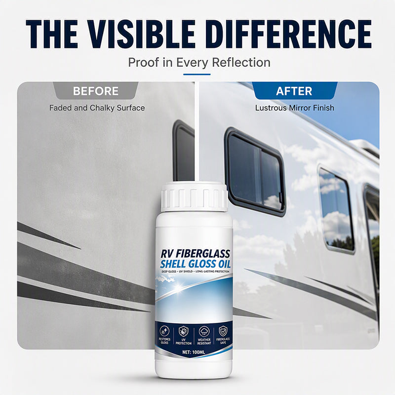 🚐 RV Fiberglass Gloss Oil Shine Restorer – UV‑Protective, Easy‑Apply, Long‑Lasting ✨