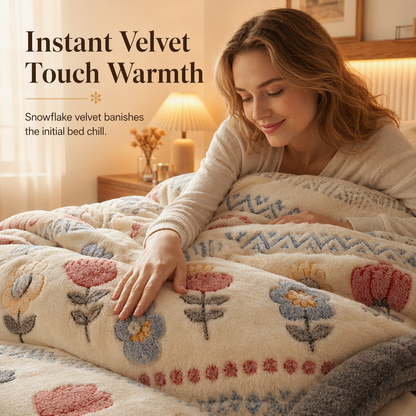 🔥 50% OFF ❄️ Double-Sided Sherpa Fleece Comforter – Thick Warm Winter Quilt, Soft Velvet Feel for Cozy Bedroom Bedding 🛏️✨