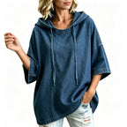 Women's Casual Loose Denim Hoodie