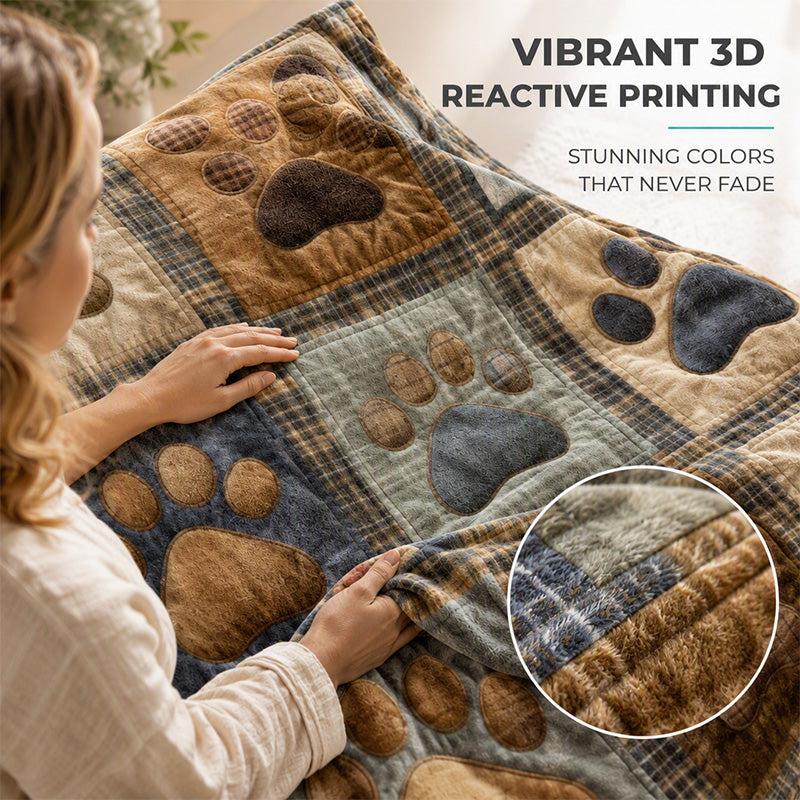 🐶 Cute Paw Print Soft Flannel Blanket – Snuggly, Warm, Lovely Home Decor 🛌