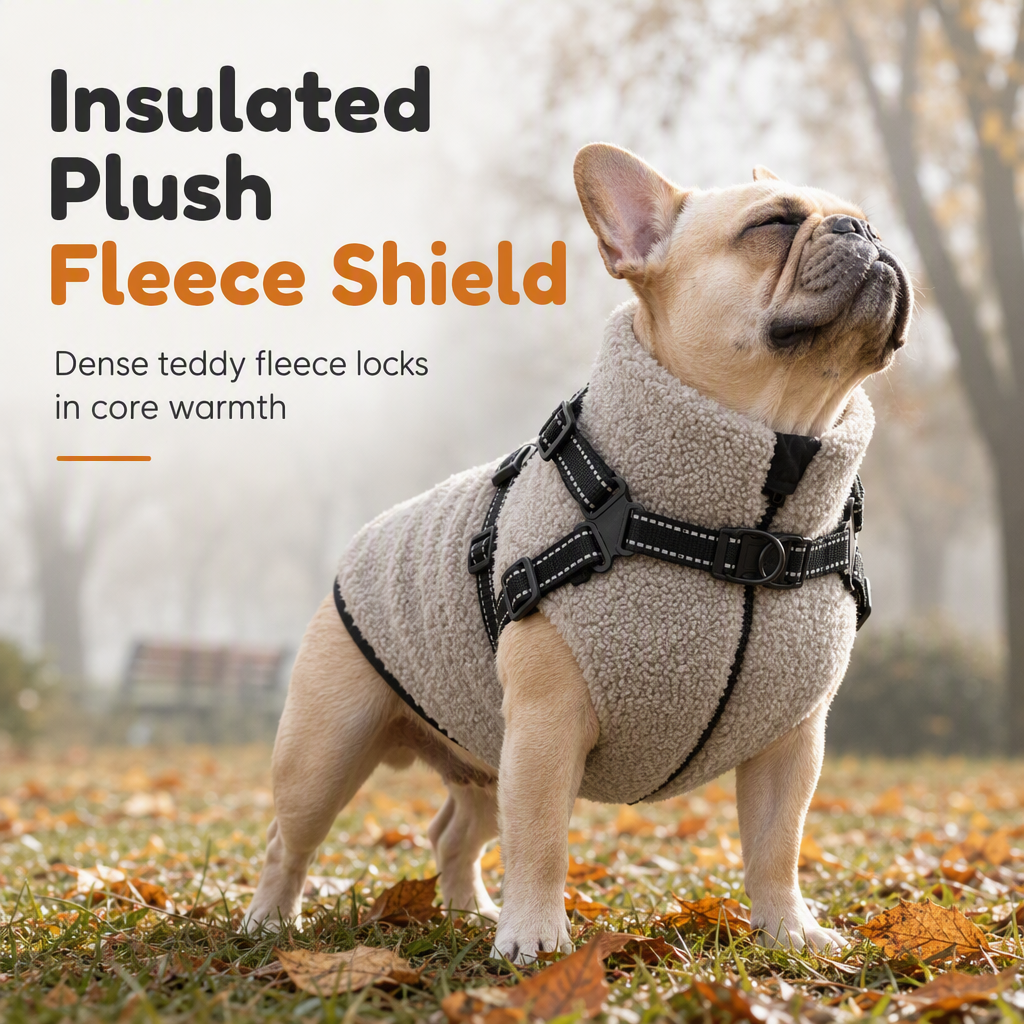 Winter Coat for Dogs – Built-In Harness & Reflective Strips ✨