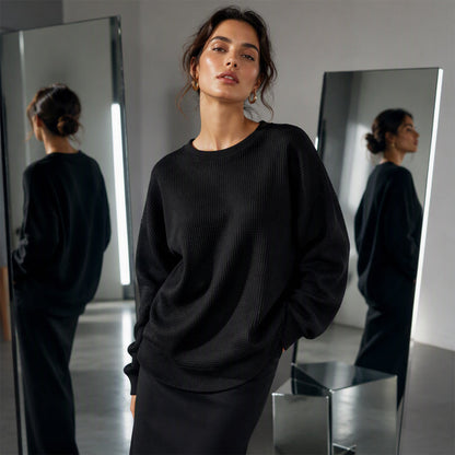 The Waffle-Knit Sweatshirt Made for Easy, Everyday Wear