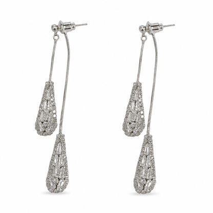 ✨ Women's Dual-Wear Zircon Water Drop Tassel Earrings – Elegant & Versatile 💎🌸